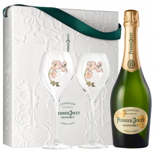 champagne perrier-jouët champagne perrier jouët - grand brut - cofanetto 2 flute