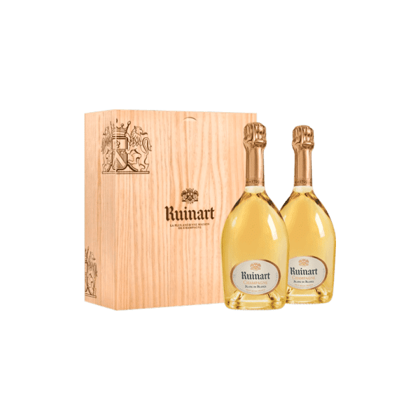 champagne ruinart - blanc de blancs - duo in confezione regalo