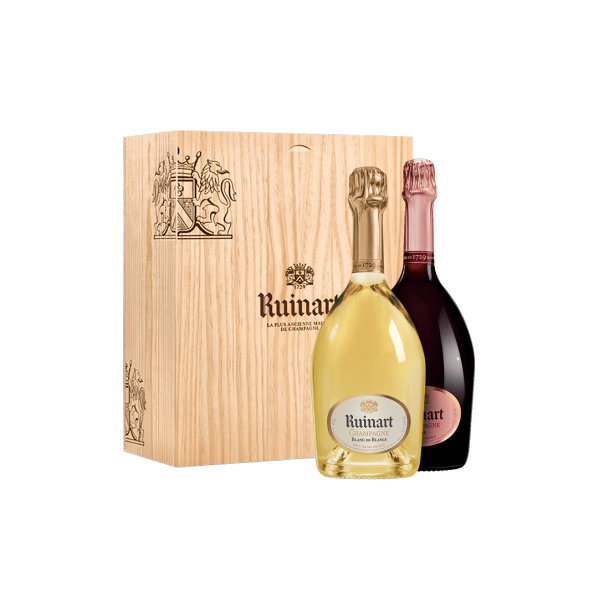 blanc de blancs et rosé - champagne ruinart - duo in confezione regalo