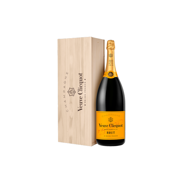 champagne veuve clicquot - brut carte jaune - mathusalem cartone legno