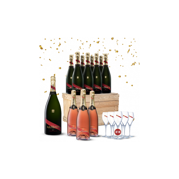 champagne mumm - cartone misto per le feste - mumm cordon rouge