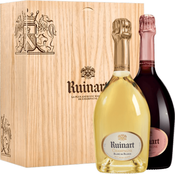 blanc de blancs et rosé - champagne ruinart - duo in confezione regalo