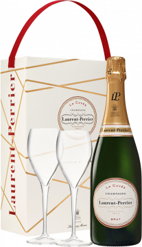 champagne laurent-perrier champagne laurent perrier - la cuvée - cofanetto 2 calici