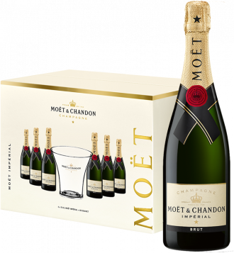 Moet & Chandon Champagne Pack 6 Bottiglie Champagne Moet & Chandon - Brut Impérial + 1 Secchiello Per Ghiaccio In Omaggio