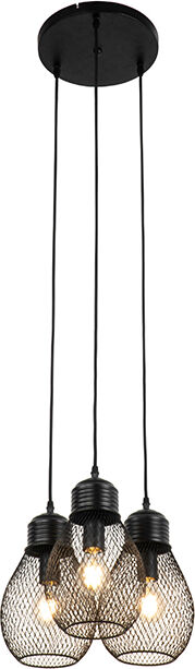 QAZQA Design hanglamp zwart 3-lichts - Raga QAZQA Design hanglamp zwart 3-lichts - Raga