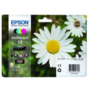 Epson Multipack Nero / Ciano / Magenta / Giallo C13T18064012 18 4 Cartucce D'Inchiostro: T Originale