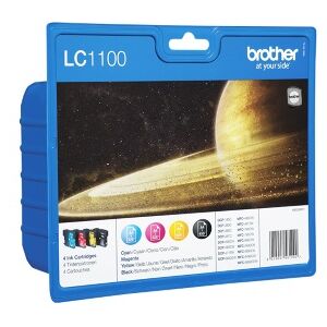 Brother multipack nero / ciano / magenta / giallo lc-1100 lc1100valbpdr confezione multi:  originale