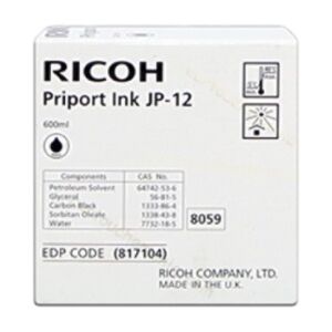 Ricoh cartuccia d'inchiostro nero jp12 (5-pack) 817104 600ml originale