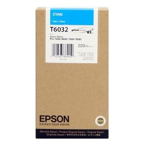 Epson CARTUCCIA D'INCHIOSTRO CIANO C13T603200 T6032 220ML ORIGINALE