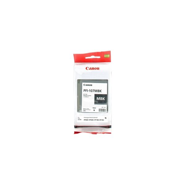 canon cartuccia d'inchiostro nero (opaco) pfi-107mbk 6704b001 130ml originale