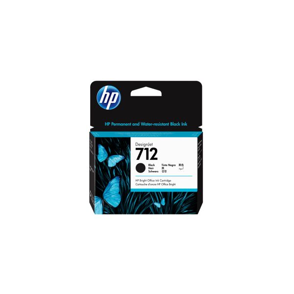 hp cartuccia d'inchiostro nero 3ed71a 712 80ml originale