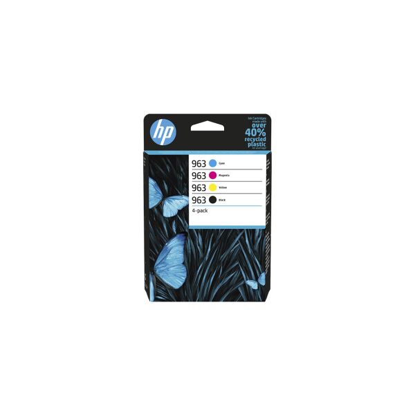 hp multipack nero / ciano / magenta / giallo 6zc70ae 963 originale