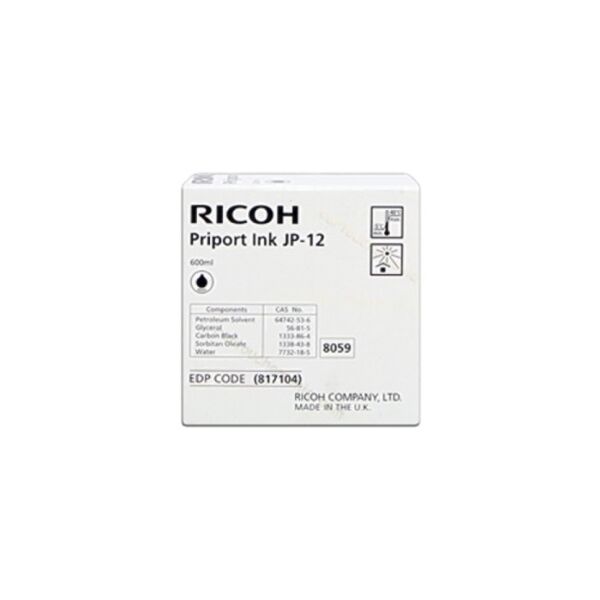 ricoh cartuccia d'inchiostro nero jp12 (5-pack) 817104 600ml originale