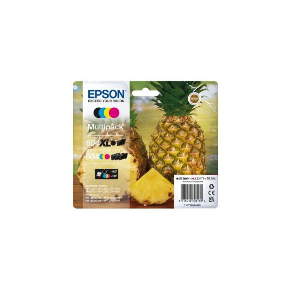 epson multipack nero / ciano / magenta / giallo c13t10h94010 604 xl 890 copie 2,4ml originale