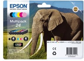 epson multipack nero / ciano / magenta / giallo / ciano (chiaro) / magenta (chiaro) c13t24 originale