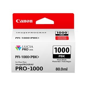 Canon cartuccia d'inchiostro nero (foto) pfi-1000pbk 0546c001 2205 copie 80ml originale