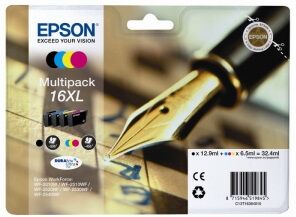 Epson MULTIPACK NERO / CIANO / MAGENTA / GIALLO C13T16364012 16 XL 4 CARTUCCE D'INCHISTRO  ORIGINALE