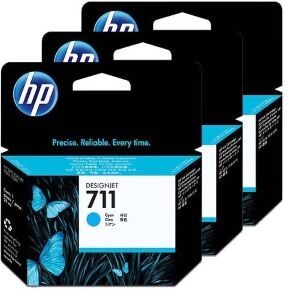 HP multipack ciano cz134a 711 3-pack 29 ml originale