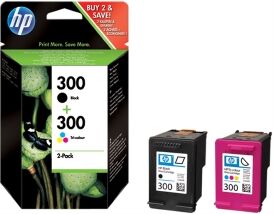 multipack nero / differenti colori cn637ee 300 2 cartucce d' inchiostro hp 300: cc640ee originale