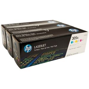 HP Multipack Ciano / Magenta / Giallo Cf370Am 305A Ce411A + Ce412A + Ce413A Originale