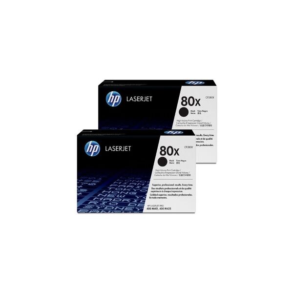 hp multipack nero cf280xd 80x 2 -pack originale