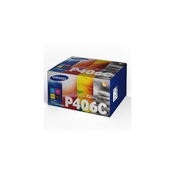 samsung multipack nero / ciano / magenta / giallo clt-p406c su375a rainbow kit originale