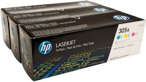 HP MULTIPACK CIANO / MAGENTA / GIALLO CF370AM 305A CE411A + CE412A + CE413A ORIGINALE