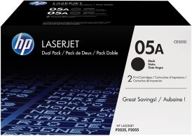 HP multipack nero ce505d 05a confezione doppia da 2.300 pag. cad. originale