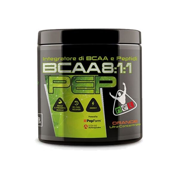 net integratori bcaa 8:1:1 pep aminoacidi peptidici 210 gr gusto arancia