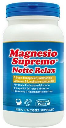 natural point magnesio supremo notte relax 150 gr con melatonina vit. b6 melissa e camomilla