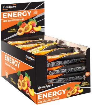 ethicsport energy barrette di carboidrati box 25 x 35 gr gusto pesca e albicocca