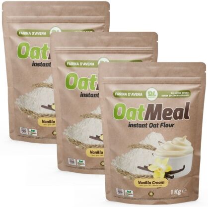 daily life instant oatmeal farina d'avena 3 x 1 kg gusto vaniglia