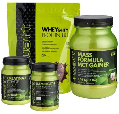 +watt kit massa muscolare mass formula + creatina + aminoacidi + proteine