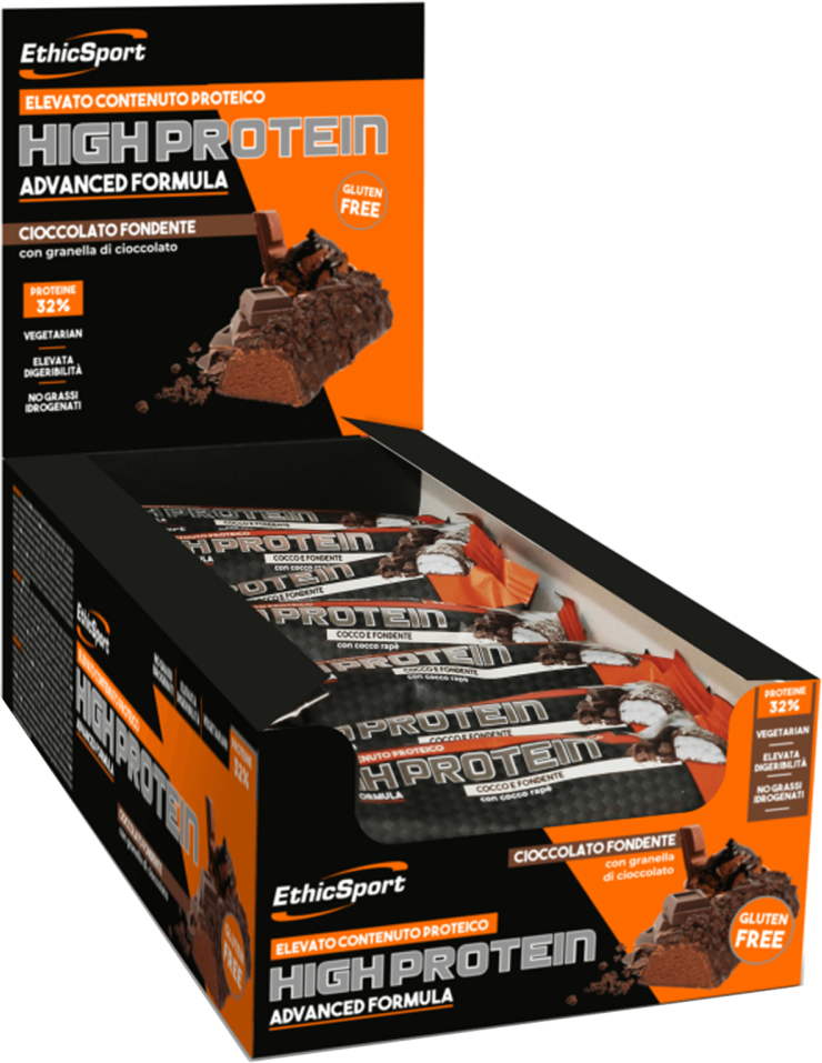 ethic sport high protein 21 barrette proteiche da 45 gr al 32%