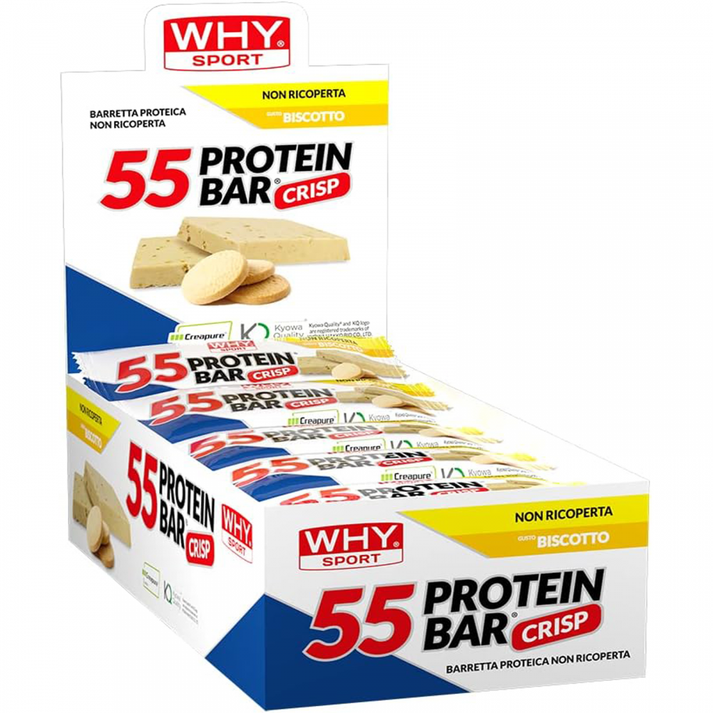 WHY Sport 55 Protein Bar 30 Barrette proteiche da 55 gr con creatina creapure