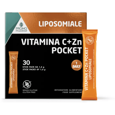 PromoPharma Vitamina C + Zn Pocket Liposomiale 30 Stick 1,5 g PromoPharma Vitamina C + Zn Pocket Liposomiale 30 Stick 1,5 g