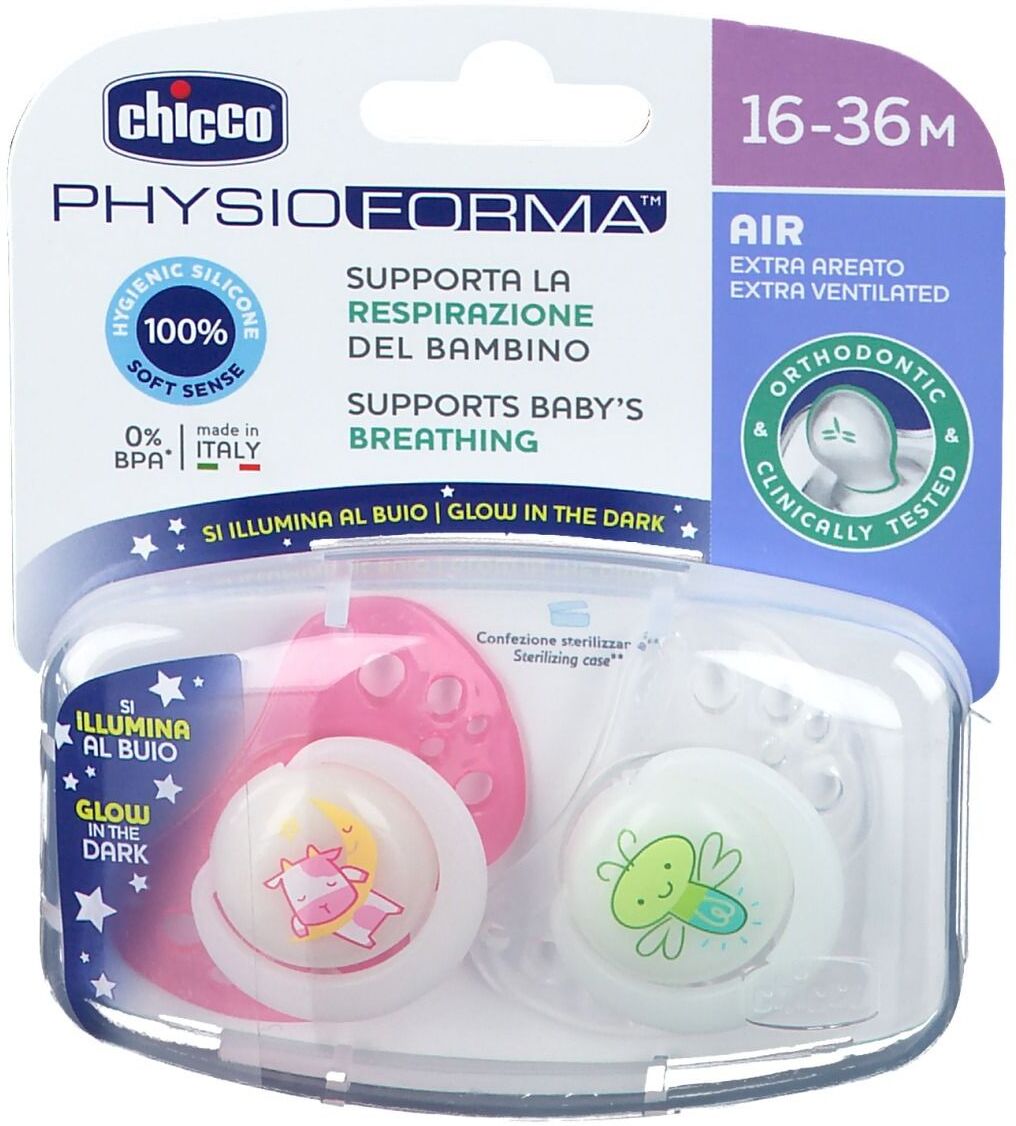 Chicco ® Physio Air Night 16-36 m Silicone 2 pz Chicco ® Physio Air Night 16-36 m Silicone 2 pz