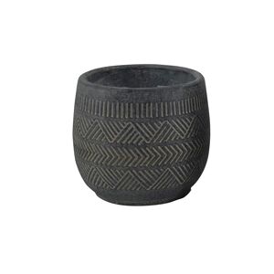 Milani Home vaso in fibra sintetica di design moderno industrial cm 13 x 13 x 11,5 h Antracite 13 x 12 x 13 cm