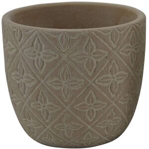 Milani Home vaso in fibra sintetica di design moderno industrial cm 13 x 13 x 11,5 h Marrone 13 x 12 x 13 cm