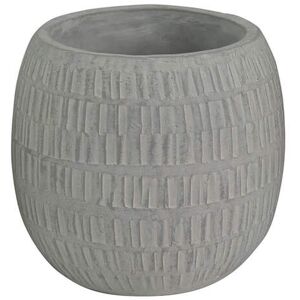 Milani Home vaso in fibra sintetica di design moderno industrial cm 16 x 16 x 14,5 h Grigio 16 x 15 x 16 cm