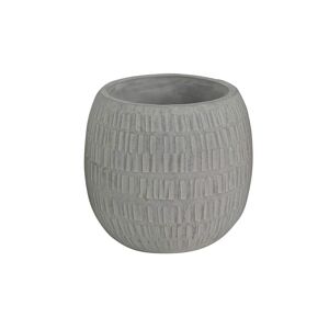 Milani Home vaso in fibra sintetica di design moderno industrial cm 18,8 x 18,8 x 16,5 h Grigio 19 x 17 x 19 cm