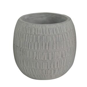 Milani Home vaso in fibra sintetica di design moderno industrial cm 23 x 23 x 19 h Grigio 23 x 19 x 23 cm