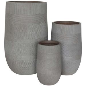 Milani Home Vasi Per Piante Rotondi Da Interno Ed Esterno Set Da 3 Dimensioni Moderni Vaso Taupe 57 x 57 x 57 cm