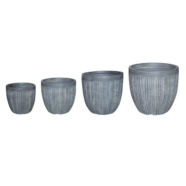 milani home set di vasi in fibra sintetica di design moderno industrial g.44,5x44,5x43,5/m. grigio 45 x 44 x 45 cm