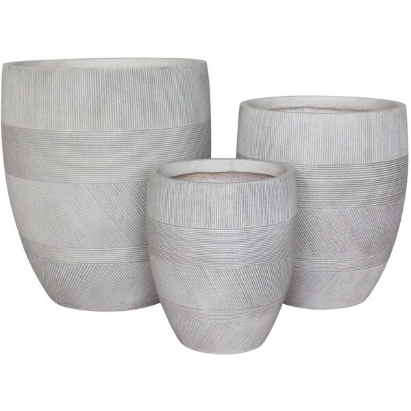 milani home vasi per piante rotondi da interno ed esterno set da 3 dimensioni moderni vaso beige 27 x 32 x 27 cm