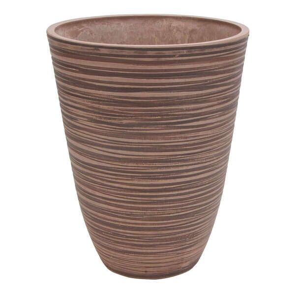 milani home vaso per piante da esterno interno di design in fibra sintetica resistente taupe x 36 x cm