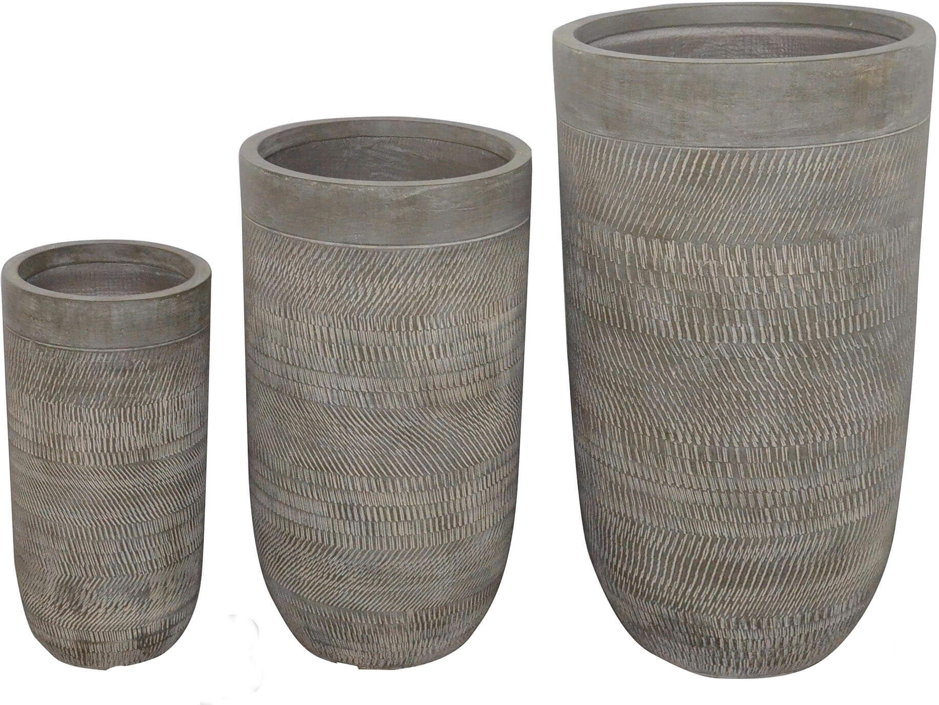 Milani Home set di vasi in fibra sintetica di design moderno industrial G.43,5x43,5x78,5/M. Marrone 44 x 79 x 44 cm