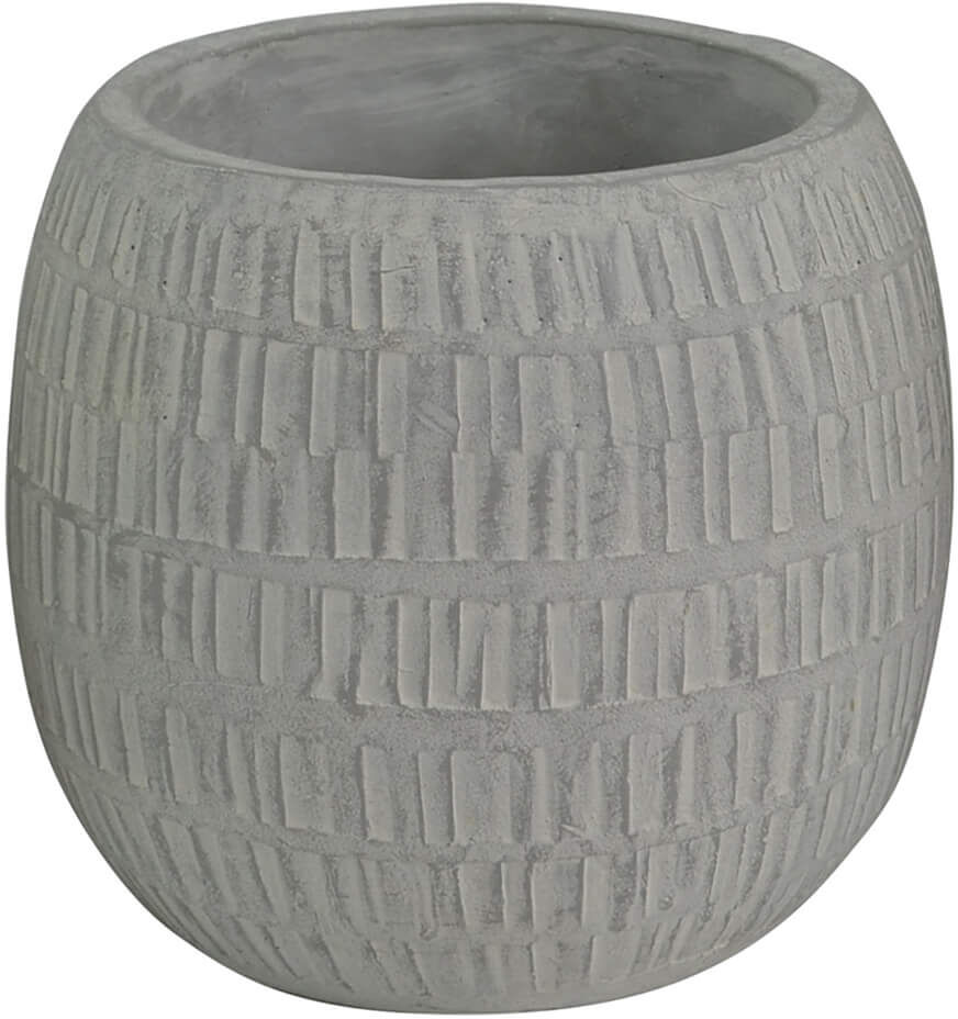 Milani Home vaso in fibra sintetica di design moderno industrial cm 16 x 16 x 14,5 h Grigio 16 x 15 x 16 cm