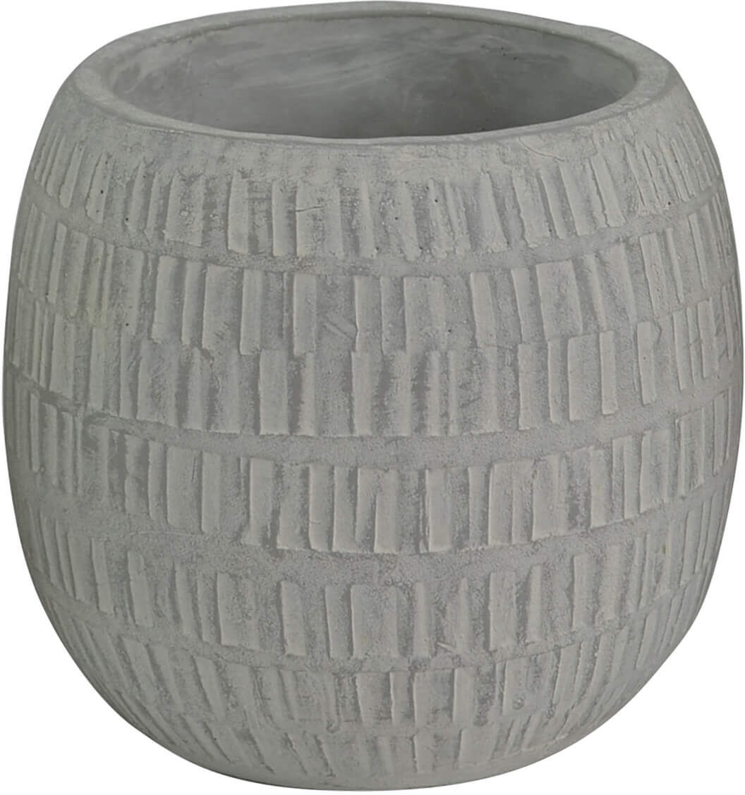 Milani Home vaso in fibra sintetica di design moderno industrial cm 18,8 x 18,8 x 16,5 h Grigio 19 x 17 x 19 cm