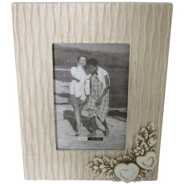 milani home portafoto shabby chic rettangolare tortora 10x15 in mdf tortora e bianco vintage tortora 17.5 x 22.5 x 2.5 cm